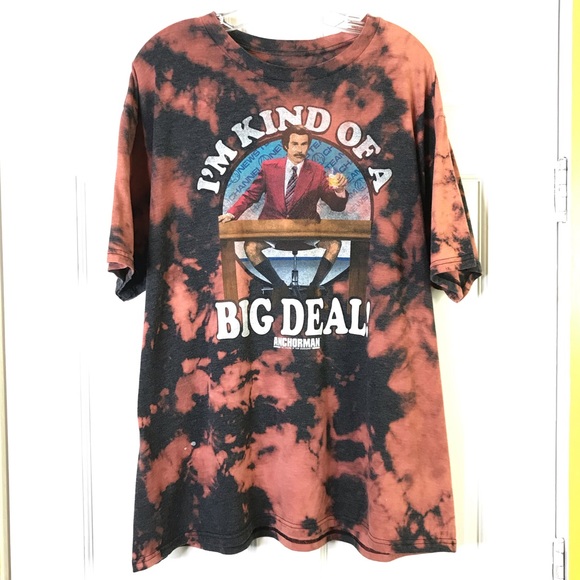 Anchorman Tops - TIE DYE Anchorman Kind Of A Big Deal Graphic Tee